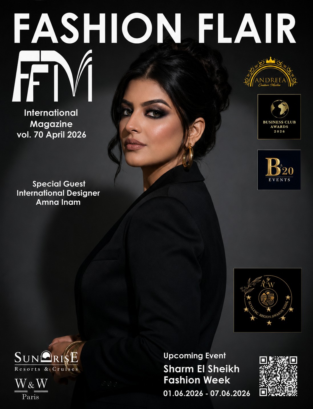 Fashion Flair International Magazine cover feature