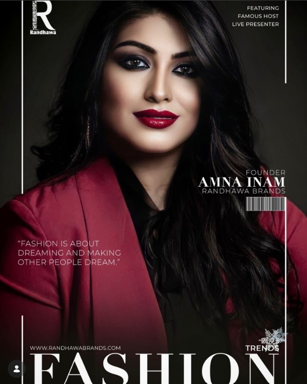 Fashion Trends magazine cover, founder Amna Inam
